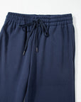 Solid Fleece-Lined Drawstring Waist Pants