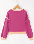 Colorblock Long Sleeve Top and Skort Set