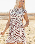 Elliott Flutter Sleeve Smocked Bodice Short Dress