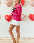 Valentine Heart Sequin and Cow Patchwork Sweatshirt