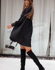 Rowan Solid Bishop Sleeve Pleated Mini Dress