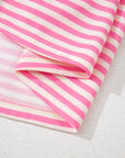 Riley Stripe Bowknot Cutout Back Loose Top