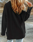 Textured Contrast Flap Pocket Shacket