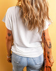 Julieta Ribbed Color Block Patchwork T-shirt