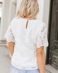 Kataleya Crochet Lace Short Sleeve Blouse