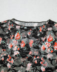 Floral Lace Mesh Long Sleeve Top