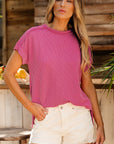 Corded Knit Reverse Seam T-Shirt