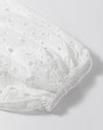 Eyelet Embroidered Puff Sleeve Blouse