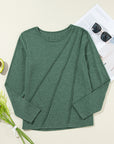 Anna Asymmetric Seam Detail Long Sleeve Top