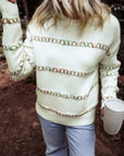 Braelyn Colorful Crossed Stitch Sweater