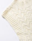 Solid Cable Knit Sleeveless Sweater