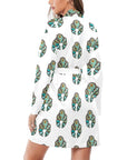 Turquoise Naja Women's Long Sleeve Belted Satin Feel Dressing Lounge Robe