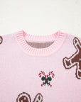 Christmas Ginger Bread Man Round Neck Sweater