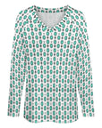 Baha Ranch Turquoise Concho Long Sleeve Top