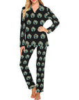 Turquoise Naja Women's Western Long Pajama Set