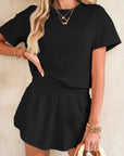 Cropped Tee and Ruffle Skort Set
