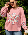 Elizabeth applique Drop Shoulder Sweatshirt