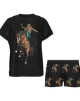 Rodeo Cowboy Womens Western Top and Short Pajama Set