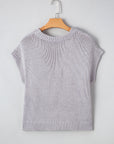 Sara Bowknot Applique Cap Sleeve Sweater