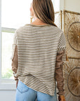 Stripe Thermal Knit Drop Shoulder Top