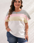 Katelyn Patchwork Ribbed Plus Top