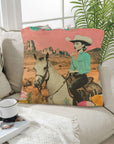Baha Ranch Retro Pop Western Ride Cowgirl Pillow Case Made in America