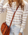 Lauren Cowl Neck Striped Print Drop Shoulder Sweater
