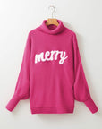 Merry Embroidered Turtleneck Sweater
