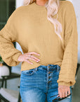 Jayla Hollowed Bubble Sleeve Knit Sweater