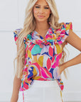 Charli Ruffled Flutter Sleeve Blouse