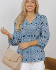 Elora Frilled V Neck Loose Fit Blouse