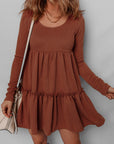 Everleigh Ribbed Frilled Trim High Waist Dress