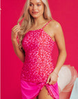 Mae Leopard Drawstring Side Tankini 2pcs Swimsuit
