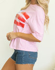 Flag Bow Crewneck Graphic Tee