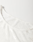 Bow Mesh Long Sleeve Top