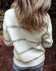 Braelyn Colorful Crossed Stitch Sweater