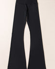 Solid V-Shape High Waist Flared Leggings