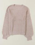 Cable Knit Drop Shoulder Sweater
