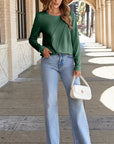 Anna Asymmetric Seam Detail Long Sleeve Top