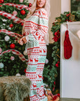 Christmas Reindeer Fair Isle Stripe Pajama Set