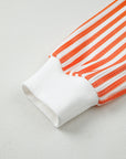 Stripe Patchwork V-Neck Drop Shoulder Top