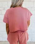 Cropped Tee and Ruffle High Waist Skort Set