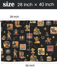 Vintage Cowboy Collage Western Curtains 28" x 40" Made in America
