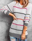 Stripe Ribbed Knit Sweater