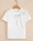Nora Bow Embellished Round Neck Top