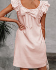 Bow Back Flutter Sleeve Mini Dress