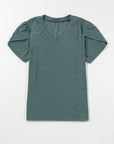 Heathered Petal Sleeve V-Neck T-Shirt