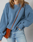 Kinsley Fleece Exposed Seam Casual Sweatshirt