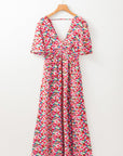 Haley Floral Cutout Back Split Maxi Dress