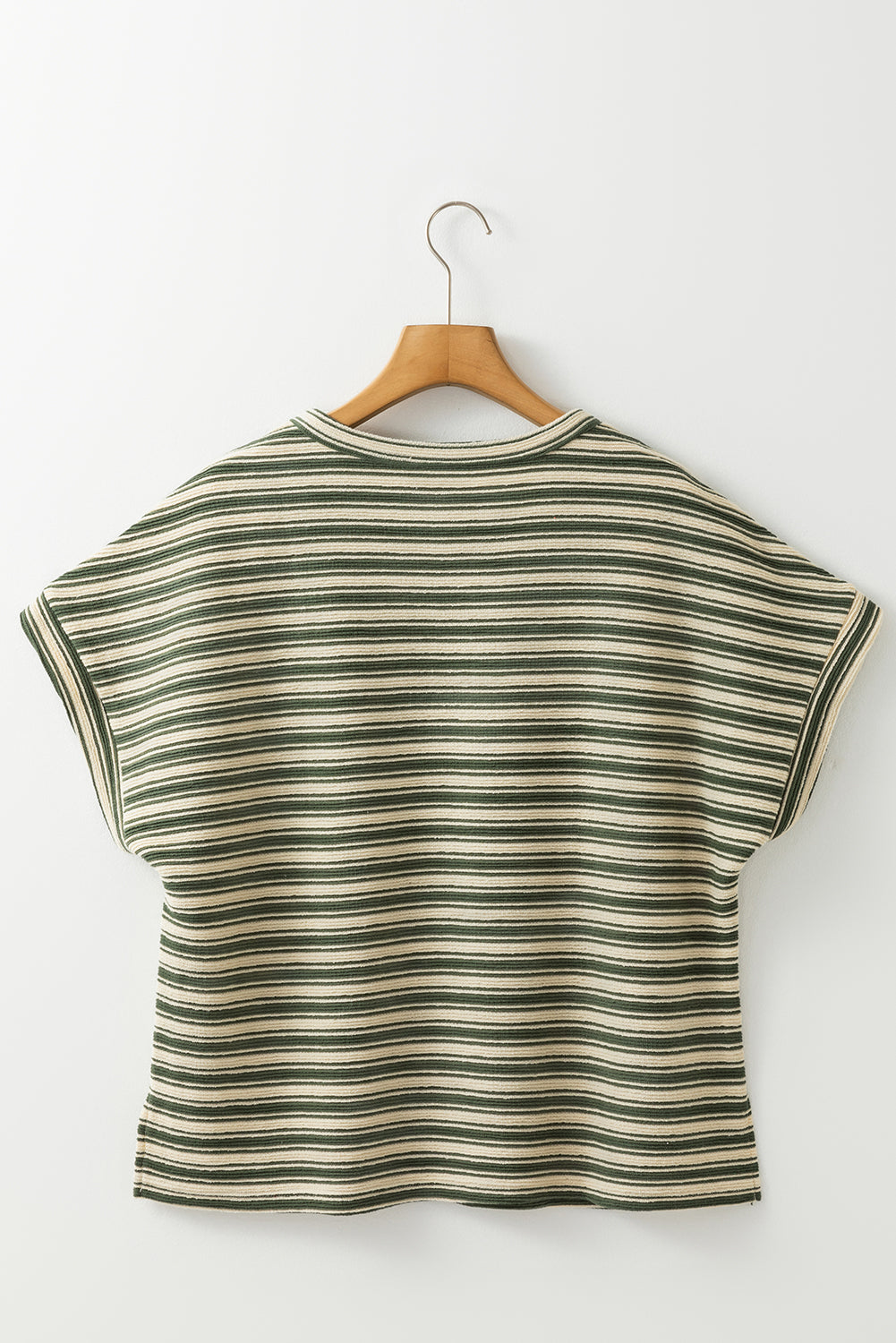 Abby Stripe Textured Side Slits Top
